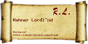 Rehner Loránd névjegykártya